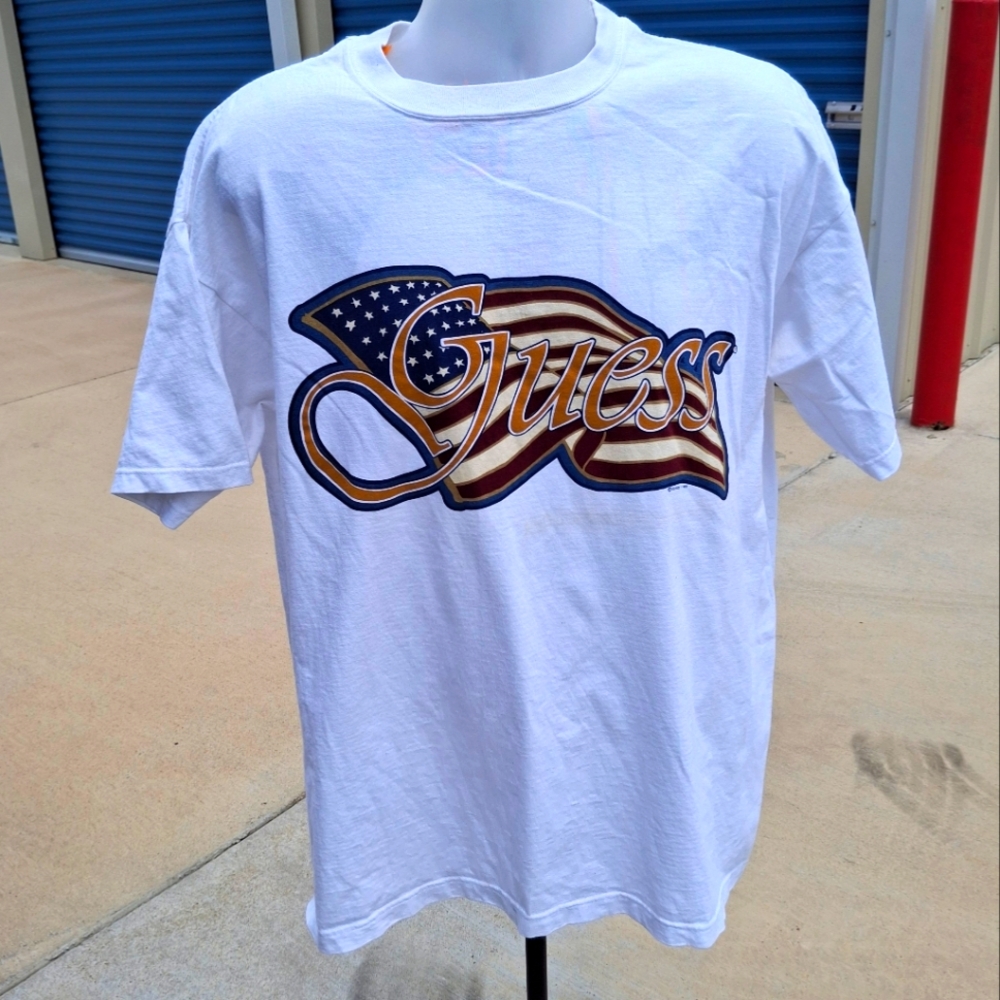 Vintage Guess American Flag T Shirt Size  XL